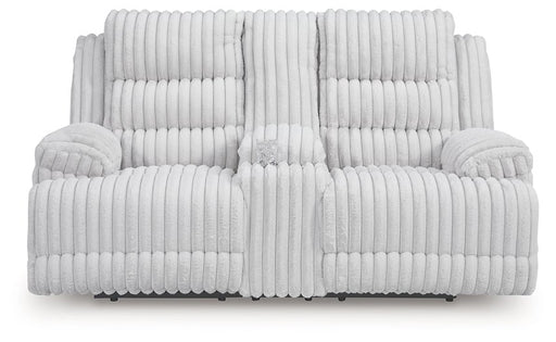 Rhines Falls Power Reclining Loveseat with Console - Holmwood's Furniture & Design Center (Somersworth, NH)