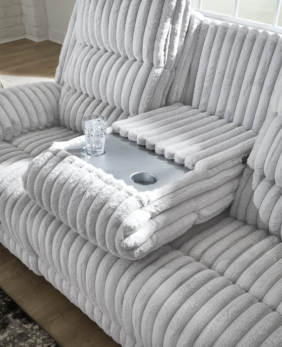 Rhines Falls Power Reclining Sofa with Drop Down Table - Holmwood's Furniture & Design Center (Somersworth, NH)