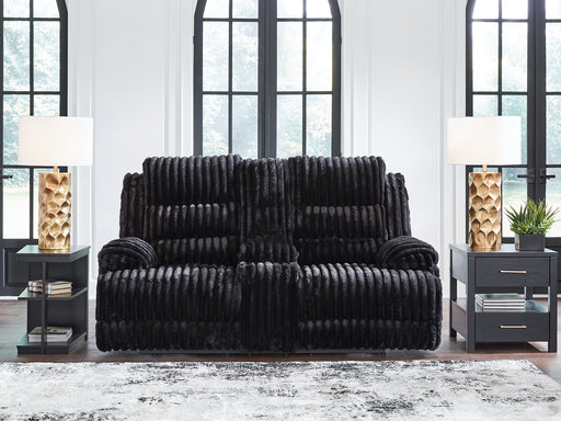 Rhine Falls Reclining Loveseat with Console - Holmwood's Furniture & Design Center (Somersworth, NH)