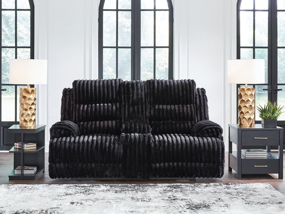 Rhine Falls Reclining Loveseat with Console - Holmwood's Furniture & Design Center (Somersworth, NH)