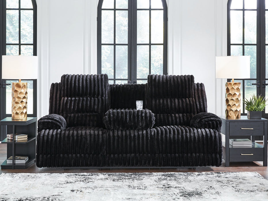 Rhine Falls Power Reclining Sofa with Drop Down Table - Holmwood's Furniture & Design Center (Somersworth, NH)