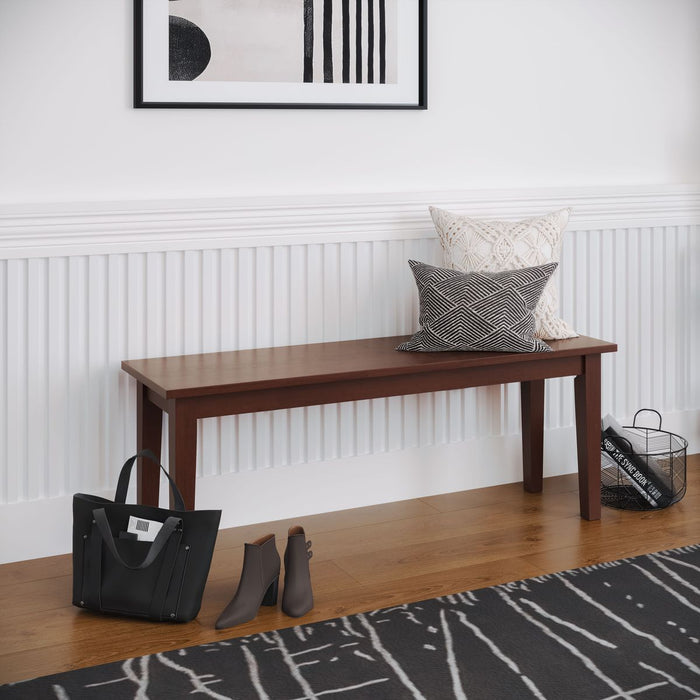 Jofran Simplicity Solid Wood 48" Classic Bench in Caramel - Holmwood's Furniture & Design Center (Somersworth, NH)