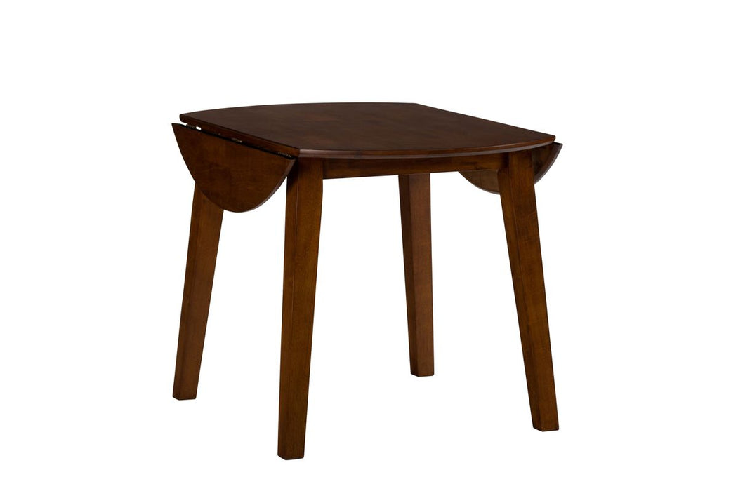 Jofran Simplicity Solid Wood Classic Round Drop-leaf Table in Caramel - Holmwood's Furniture & Design Center (Somersworth, NH)