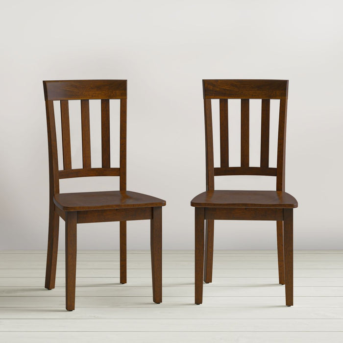 Jofran Simplicity Solid Wood Classic Slat Back Dining Chair (Set of 2) in Caramel - Holmwood's Furniture & Design Center (Somersworth, NH)