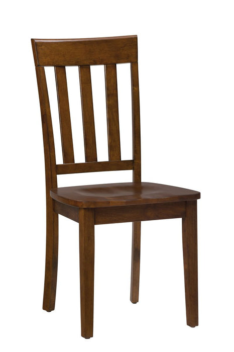 Jofran Simplicity Solid Wood Classic Slat Back Dining Chair (Set of 2) in Caramel - Holmwood's Furniture & Design Center (Somersworth, NH)