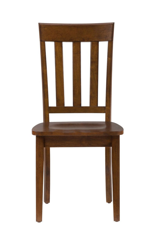 Jofran Simplicity Solid Wood Classic Slat Back Dining Chair (Set of 2) in Caramel image