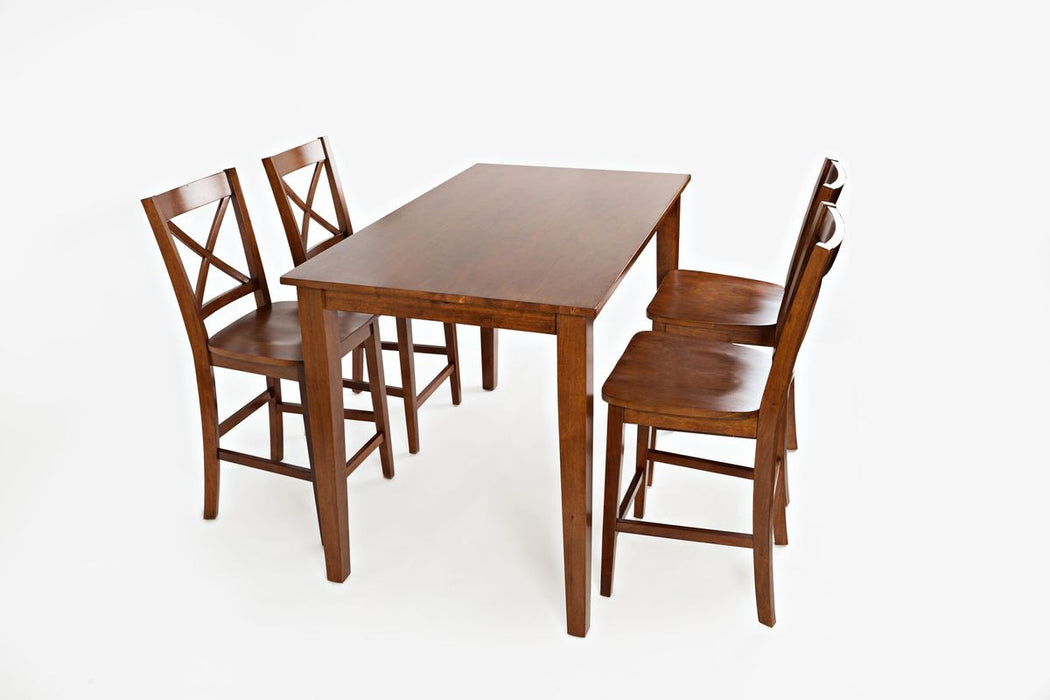 Jofran Simplicity Solid Wood Classic 54" Counter Height Dining Table in Caramel - Holmwood's Furniture & Design Center (Somersworth, NH)