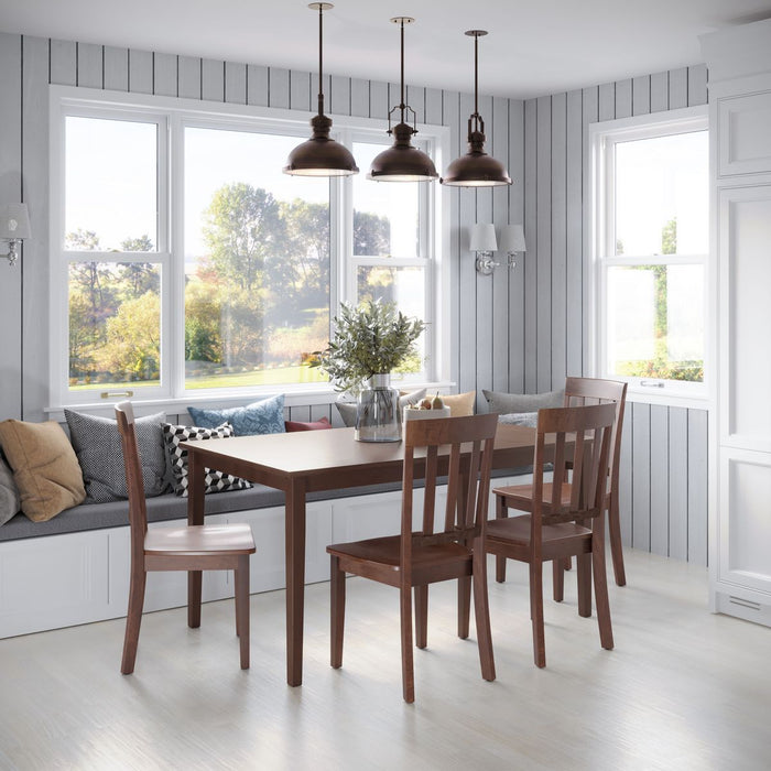 Jofran Simplicity Solid Wood Classic 60" Rectangle Dining Table in Caramel - Holmwood's Furniture & Design Center (Somersworth, NH)