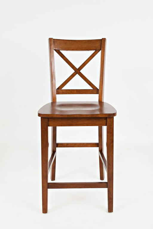 Jofran Simplicity Solid Wood Classic X-Back Stool (Set of 2) in Caramel image