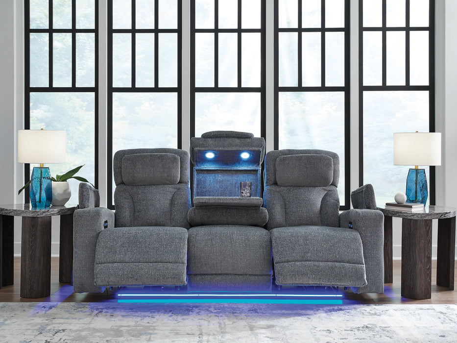 Studio Cave Power Reclining Sofa - Holmwood's Furniture & Design Center (Somersworth, NH)