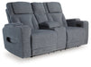 Studio Cave Power Reclining Loveseat with Console - Holmwood's Furniture & Design Center (Somersworth, NH)