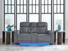 Studio Cave Power Reclining Loveseat with Console - Holmwood's Furniture & Design Center (Somersworth, NH)