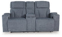 Studio Cave Power Reclining Loveseat with Console - Holmwood's Furniture & Design Center (Somersworth, NH)
