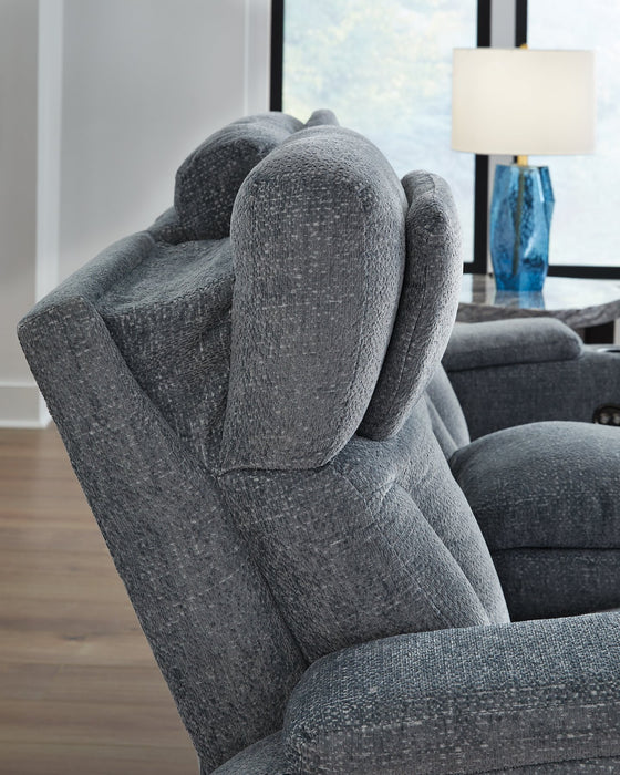 Studio Cave Power Reclining Loveseat with Console - Holmwood's Furniture & Design Center (Somersworth, NH)
