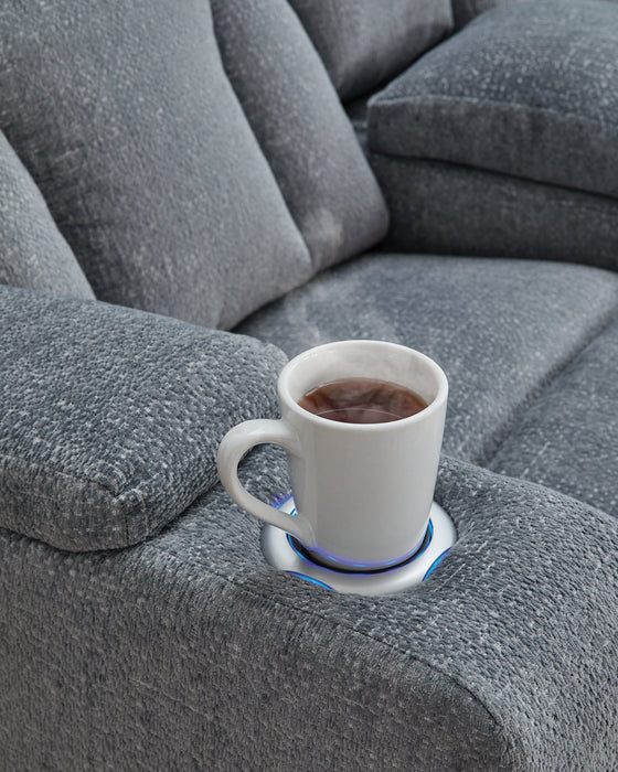 Studio Cave Power Reclining Loveseat with Console - Holmwood's Furniture & Design Center (Somersworth, NH)