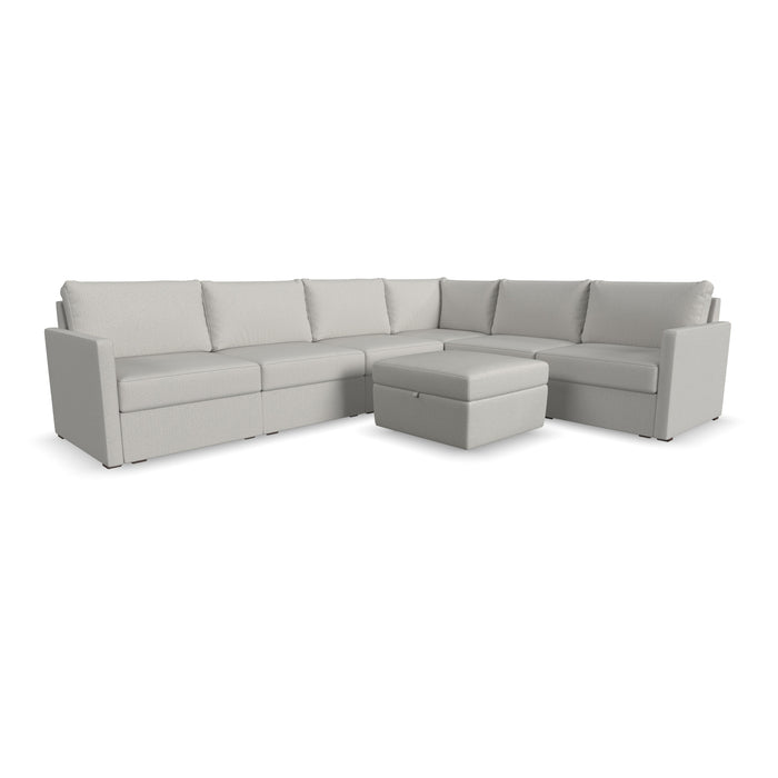 Flex 6-Seat Sectional with Narrow Arm and Storage Ottoman - 5000003377 - Holmwood's Furniture & Design Center (Somersworth, NH)
