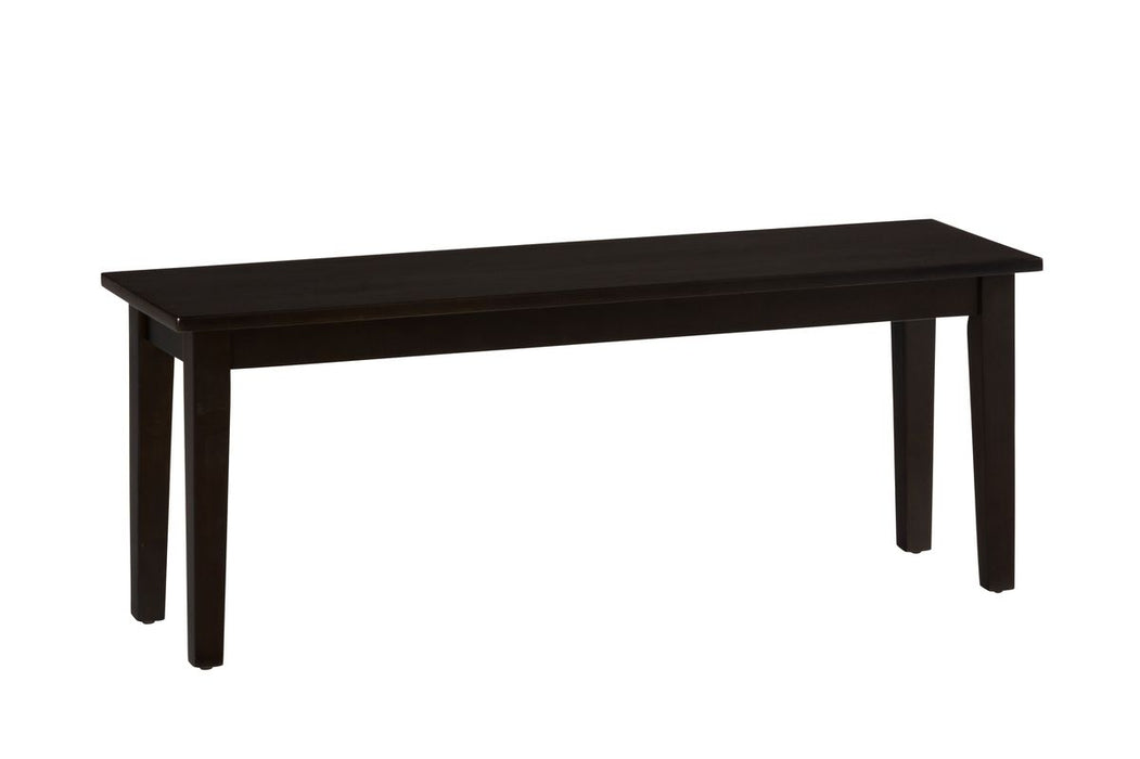 Jofran Simplicity Solid Wood 48" Classic Bench in Espresso Brown - Holmwood's Furniture & Design Center (Somersworth, NH)