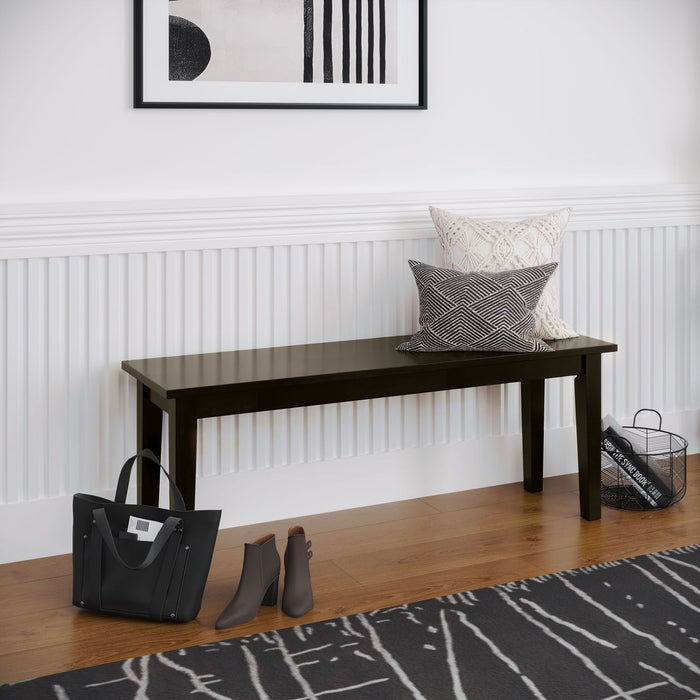 Jofran Simplicity Solid Wood 48" Classic Bench in Espresso Brown - Holmwood's Furniture & Design Center (Somersworth, NH)