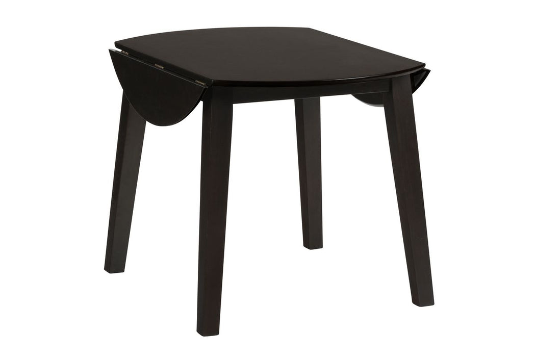 Jofran Simplicity Solid Wood Classic Round Drop-leaf Table in Espresso Brown - Holmwood's Furniture & Design Center (Somersworth, NH)