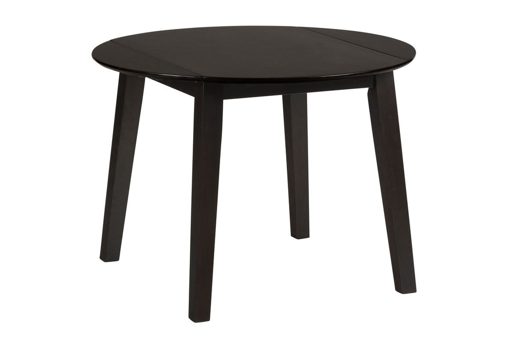 Jofran Simplicity Solid Wood Classic Round Drop-leaf Table in Espresso Brown - Holmwood's Furniture & Design Center (Somersworth, NH)