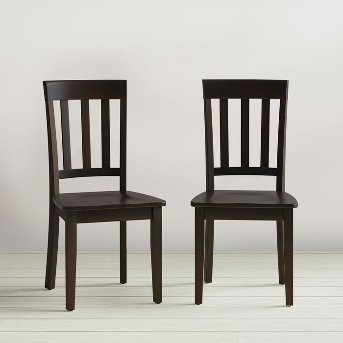 Jofran Simplicity Solid Wood Classic Slat Back Dining Chair (Set of 2) in Espresso Brown - Holmwood's Furniture & Design Center (Somersworth, NH)