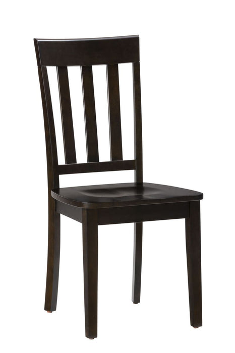 Jofran Simplicity Solid Wood Classic Slat Back Dining Chair (Set of 2) in Espresso Brown - Holmwood's Furniture & Design Center (Somersworth, NH)