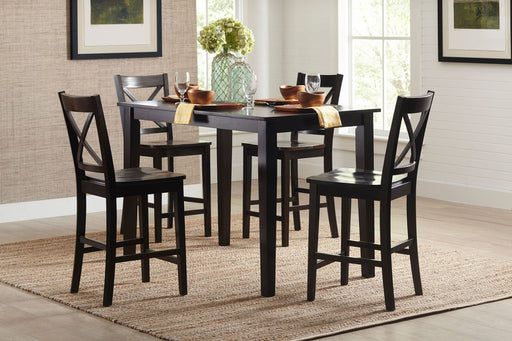 Jofran Simplicity Solid Wood Classic 54" Counter Height Dining Table in Espresso Brown - Holmwood's Furniture & Design Center (Somersworth, NH)