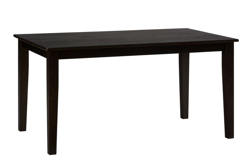 Jofran Simplicity Solid Wood Classic 60" Rectangle Dining Table in Espresso Brown - Holmwood's Furniture & Design Center (Somersworth, NH)