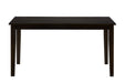 Jofran Simplicity Solid Wood Classic 60" Rectangle Dining Table in Espresso Brown image