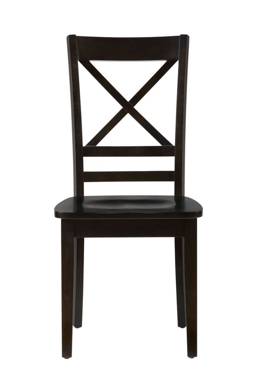 Jofran Simplicity Solid Wood Classic Cross-Back Dining Chair (Set of 2) in Espresso Brown image