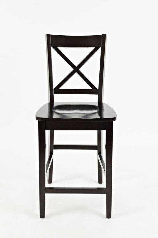 Jofran Simplicity Solid Wood Classic X-Back Stool (Set of 2) in Espresso Brown image