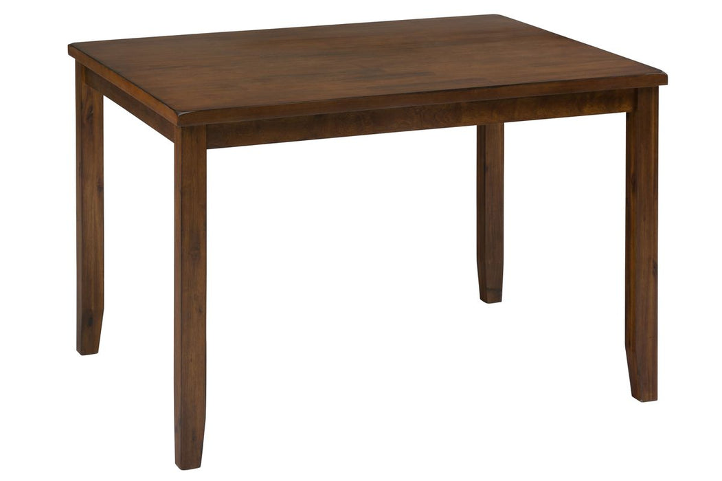 Jofran Plantation Five Piece Dining Set - Table with Four Faux Leather Chairs in Light Brown - Holmwood's Furniture & Design Center (Somersworth, NH)