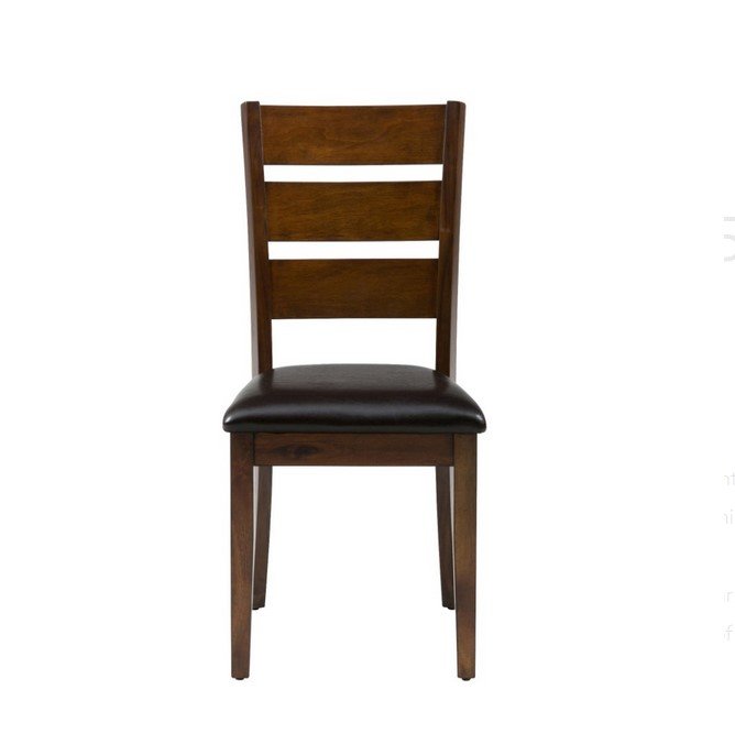 Jofran Plantation Five Piece Dining Set - Table with Four Faux Leather Chairs in Light Brown - Holmwood's Furniture & Design Center (Somersworth, NH)