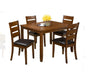 Jofran Plantation Five Piece Dining Set - Table with Four Faux Leather Chairs in Light Brown - Holmwood's Furniture & Design Center (Somersworth, NH)