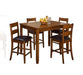 Jofran Plantation Counter Height Table and Four Faux Leather Stools- Warm Brown in Light Brown image