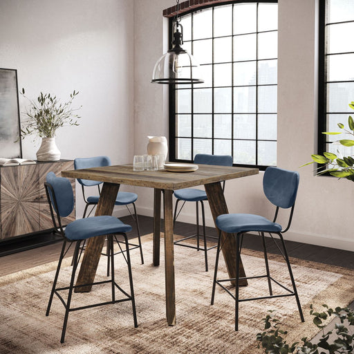 Jofran Reclamation 42" Rustic Reclaimed Solid Wood Square Counter Height Dining Table in Rustic Unfinished Brown - Holmwood's Furniture & Design Center (Somersworth, NH)