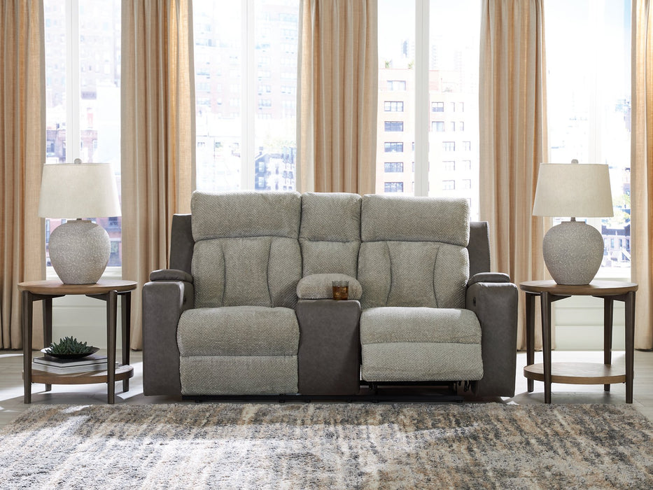 WhipLash Power Reclining Loveseat with Console - Holmwood's Furniture & Design Center (Somersworth, NH)