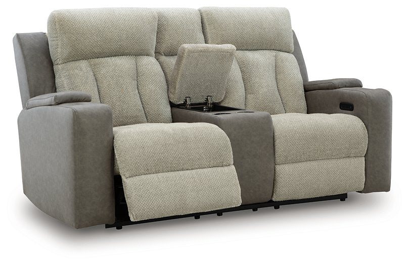 WhipLash Power Reclining Loveseat with Console - Holmwood's Furniture & Design Center (Somersworth, NH)