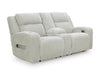 Forest Lake Power Reclining Loveseat with Console - Holmwood's Furniture & Design Center (Somersworth, NH)