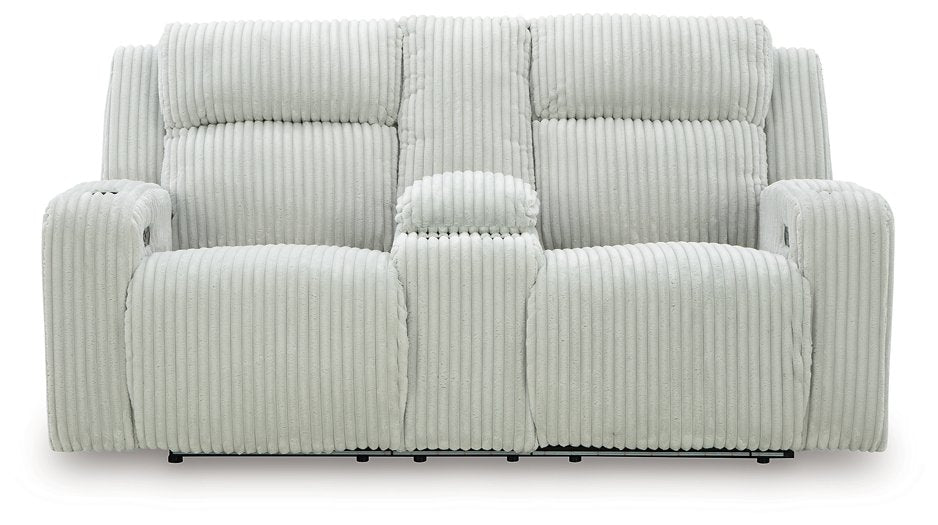 Forest Lake Power Reclining Loveseat with Console - Holmwood's Furniture & Design Center (Somersworth, NH)