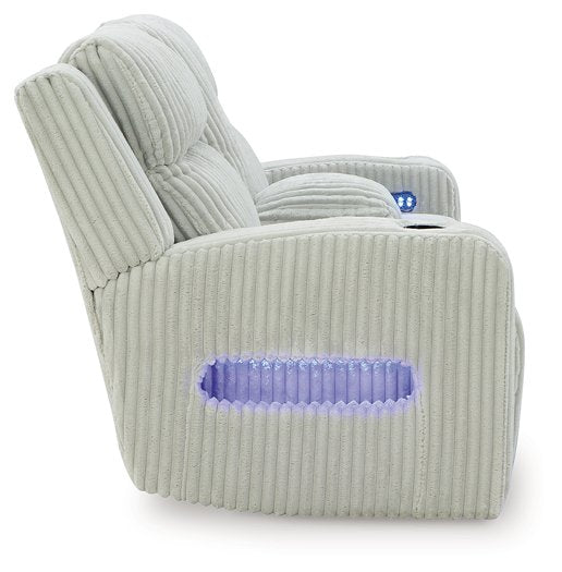 Forest Lake Power Reclining Loveseat with Console - Holmwood's Furniture & Design Center (Somersworth, NH)