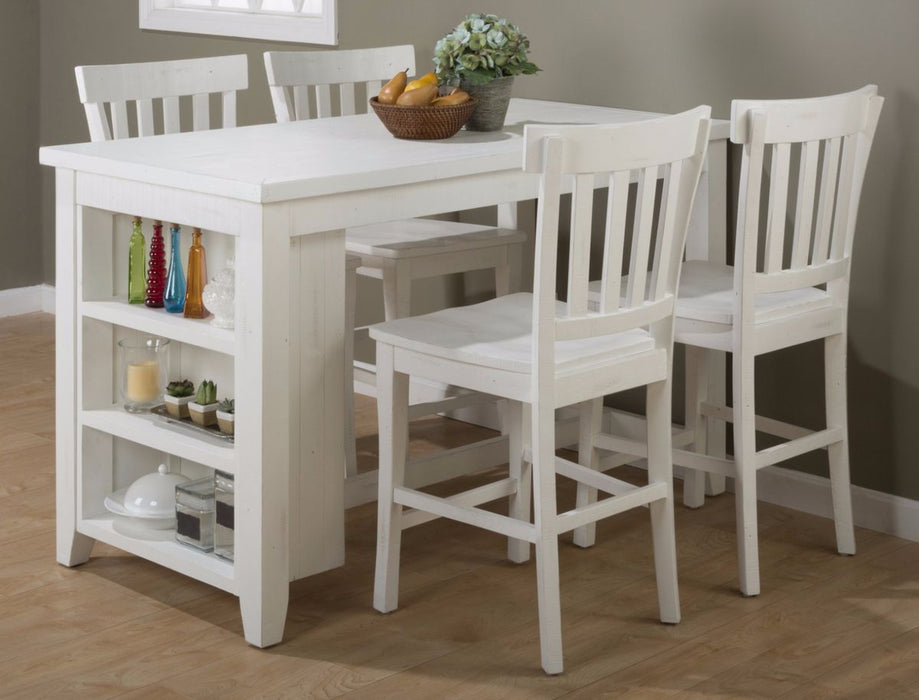 Jofran Madaket Reclaimed Pine Counter Height Table in White - Holmwood's Furniture & Design Center (Somersworth, NH)