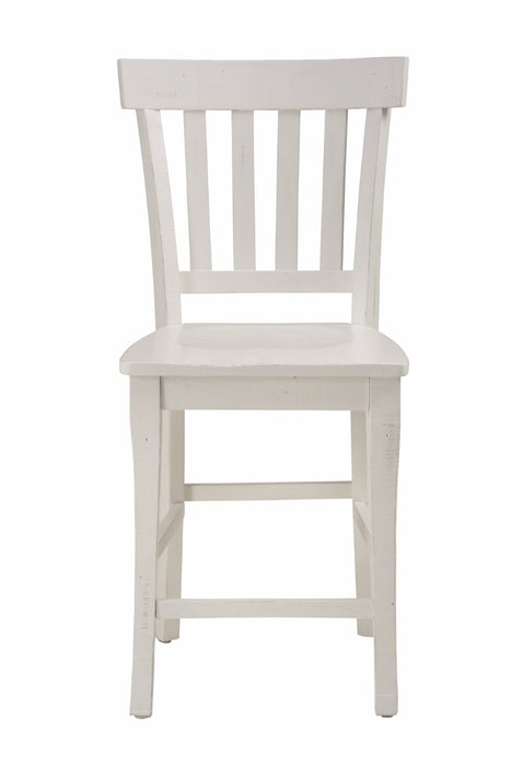 Jofran Madaket Reclaimed Pine Slat Back Bar Stool in White (Set of 2) - Holmwood's Furniture & Design Center (Somersworth, NH)