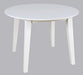 Jofran Simplicity Solid Wood Classic Round Drop-leaf Table in Paperwhite - Holmwood's Furniture & Design Center (Somersworth, NH)