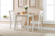 Jofran Simplicity Solid Wood Classic Round Drop-leaf Table in Paperwhite - Holmwood's Furniture & Design Center (Somersworth, NH)