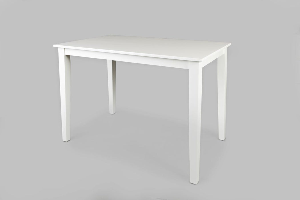 Jofran Simplicity Solid Wood Classic 54" Counter Height Dining Table in Paperwhite - Holmwood's Furniture & Design Center (Somersworth, NH)