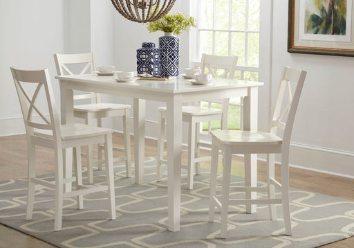 Jofran Simplicity Solid Wood Classic 54" Counter Height Dining Table in Paperwhite - Holmwood's Furniture & Design Center (Somersworth, NH)