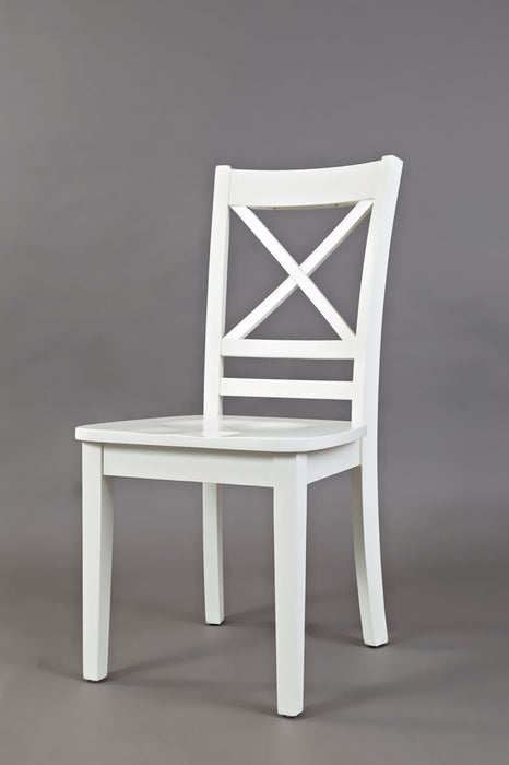 Jofran Simplicity Solid Wood Classic Cross-Back Dining Chair (Set of 2) in Paperwhite - Holmwood's Furniture & Design Center (Somersworth, NH)