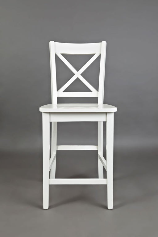 Jofran Simplicity Solid Wood Classic X-Back Stool (Set of 2) in Paperwhite image