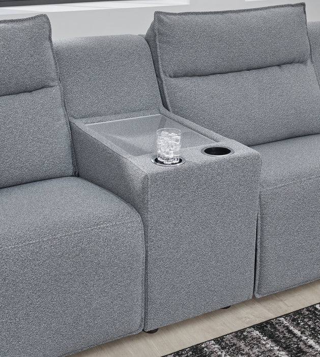 Modmax Reclining Sectional with Console - Holmwood's Furniture & Design Center (Somersworth, NH)